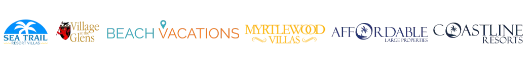 Sea Trail Resort Villas, Village at the Glens, Beach Vacations, Myrtlewood Villas, Affordable Large Properties and Coastline Resorts